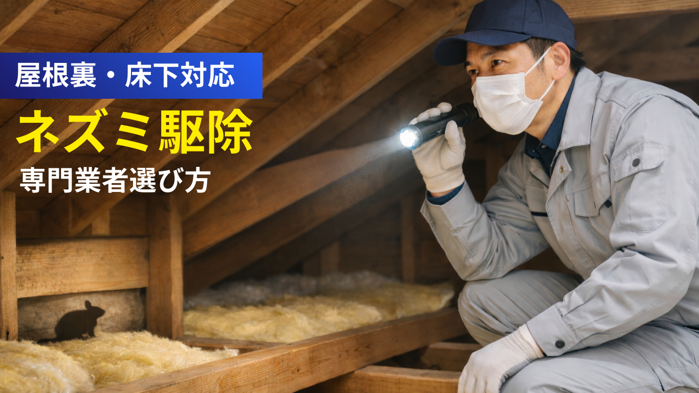 屋根裏・床下対応ネズミ駆除業者の選び方