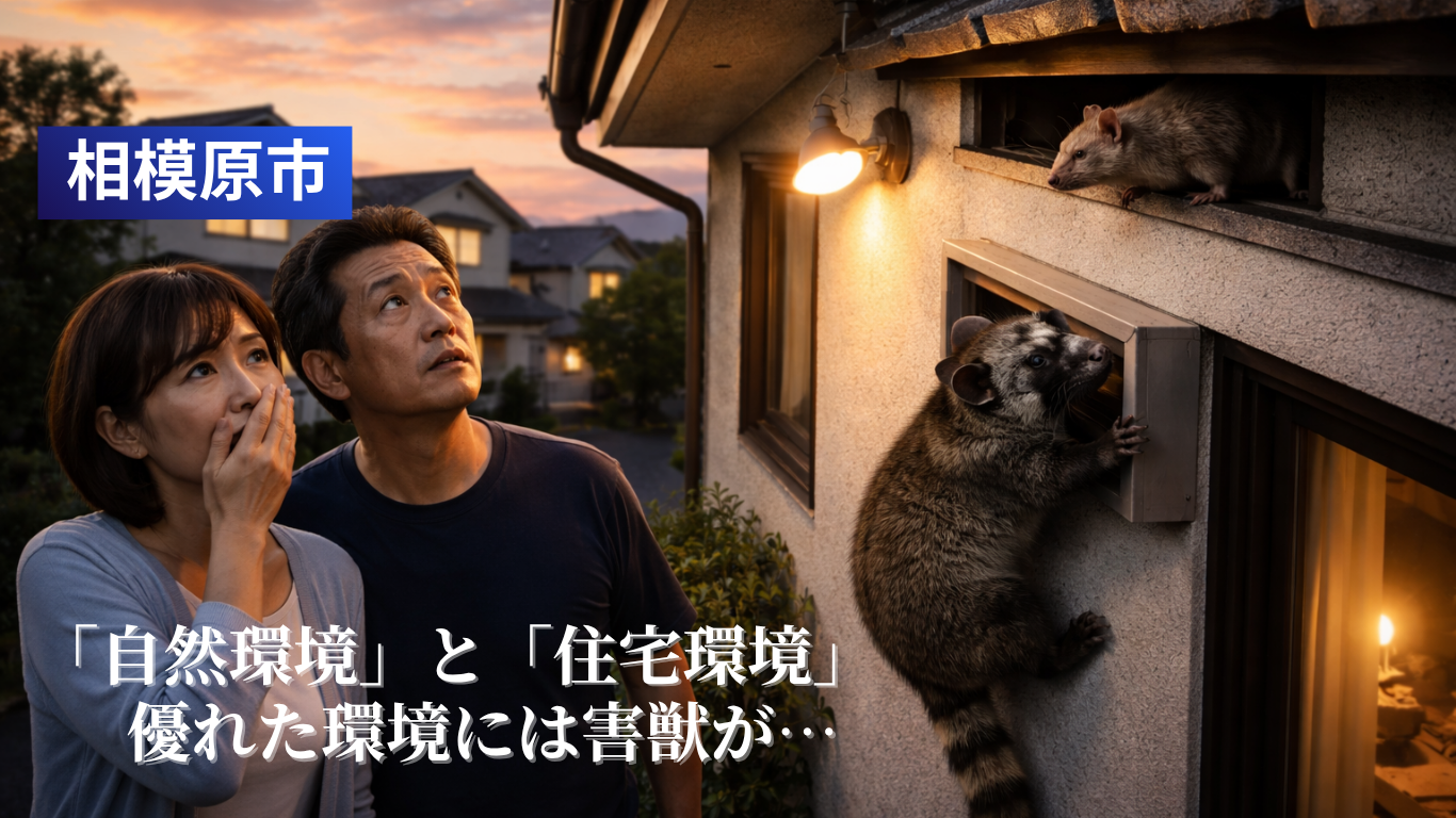 相模原市の住宅に侵入する害獣