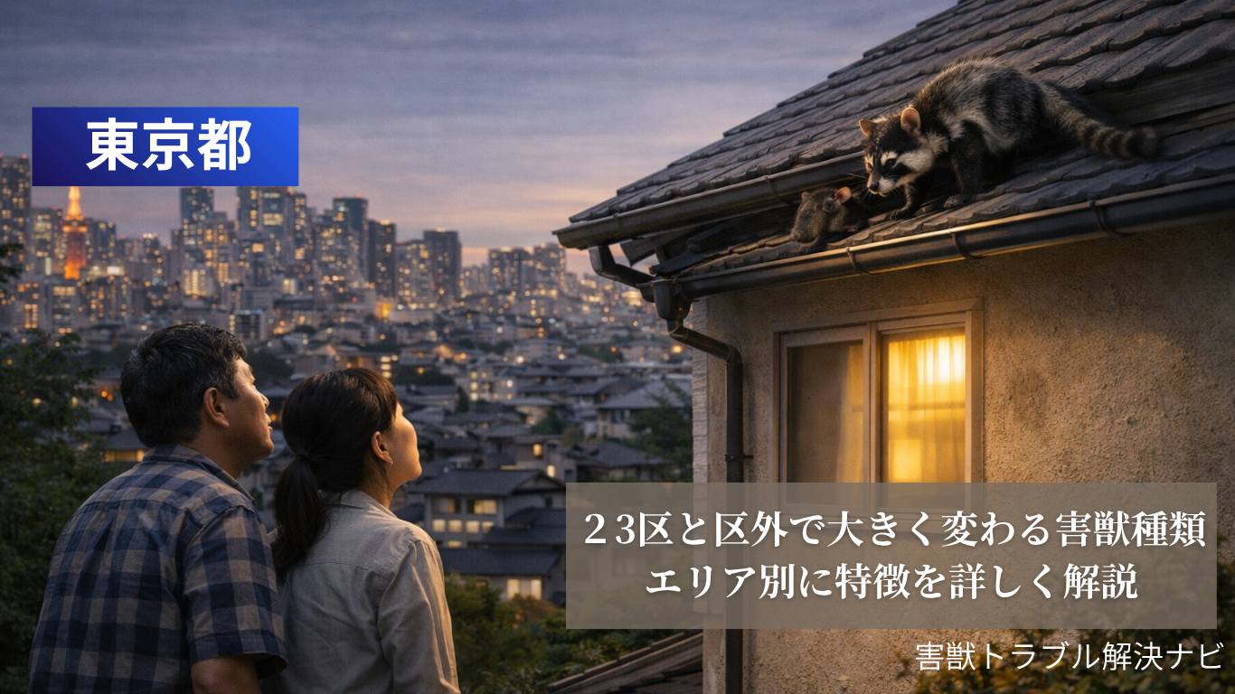 東京の害獣被害と侵入イメージ