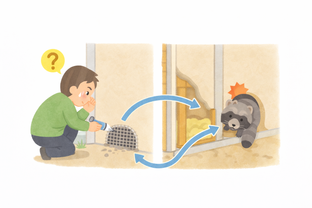 侵入口を1箇所だけ塞いで別ルートから侵入するイメージ