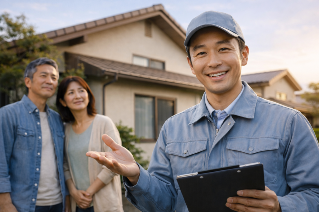 笑顔で対応するネズミ駆除業者
