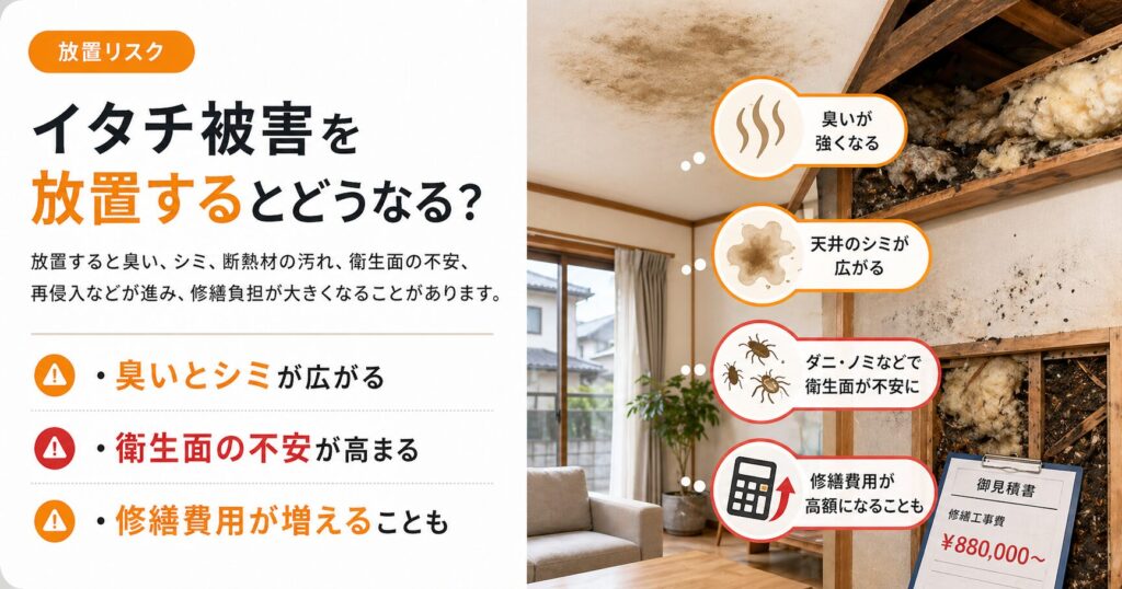 イタチ被害を放置するとどうなる