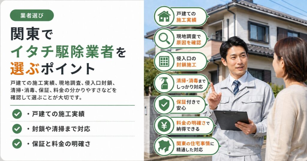 イタチ駆除業者を選ぶポイント