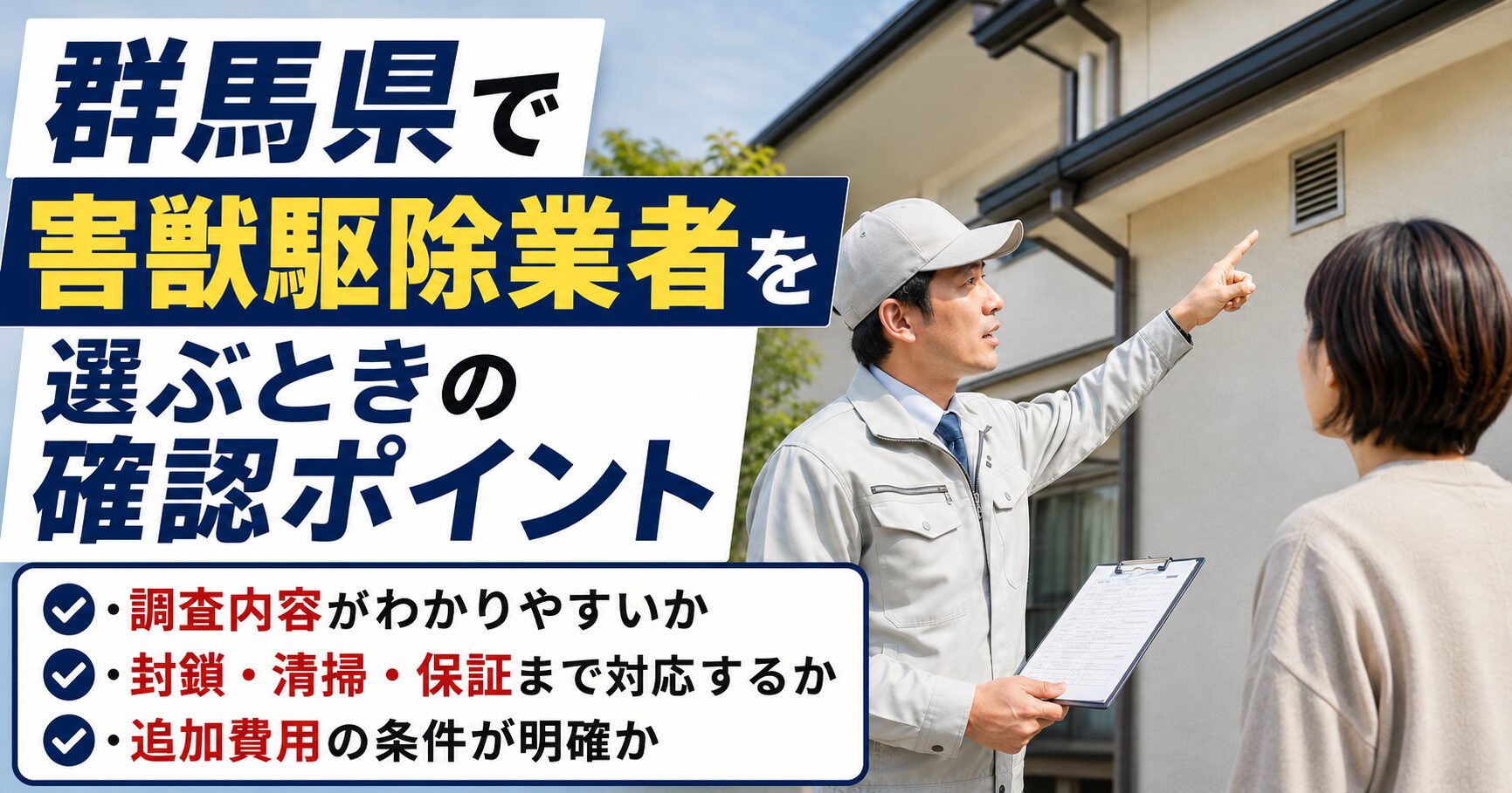 群馬県で害獣駆除業者を選ぶときの確認ポイント