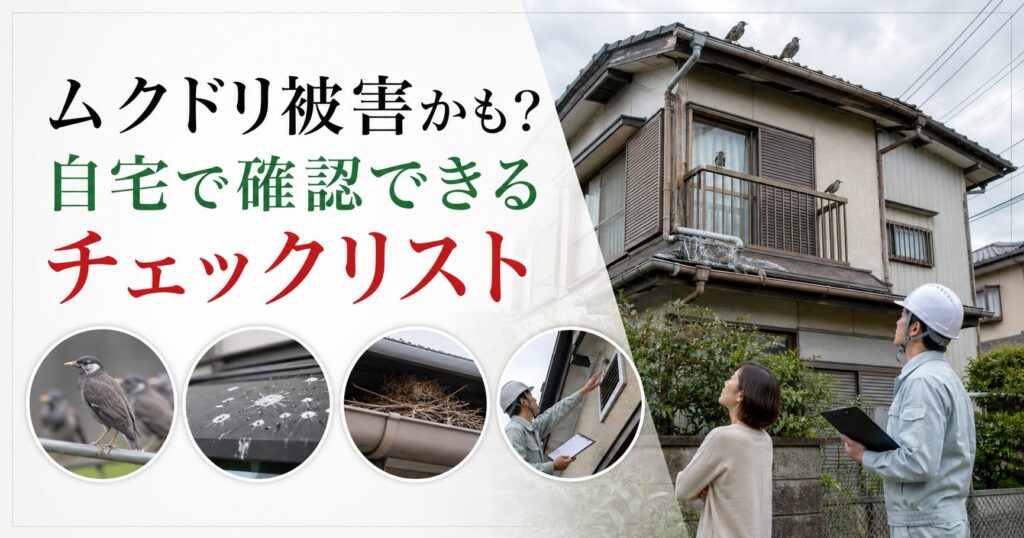 ムクドリ被害かも？自宅で確認できるチェックリスト