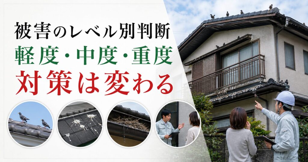 ムクドリ被害のレベル別判断｜軽度・中度・重度で対策は変わる