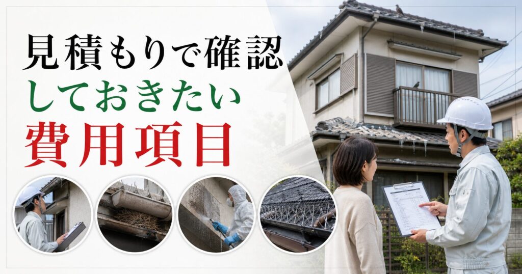 ムクドリ被害の見積もりで確認すべき費用項目