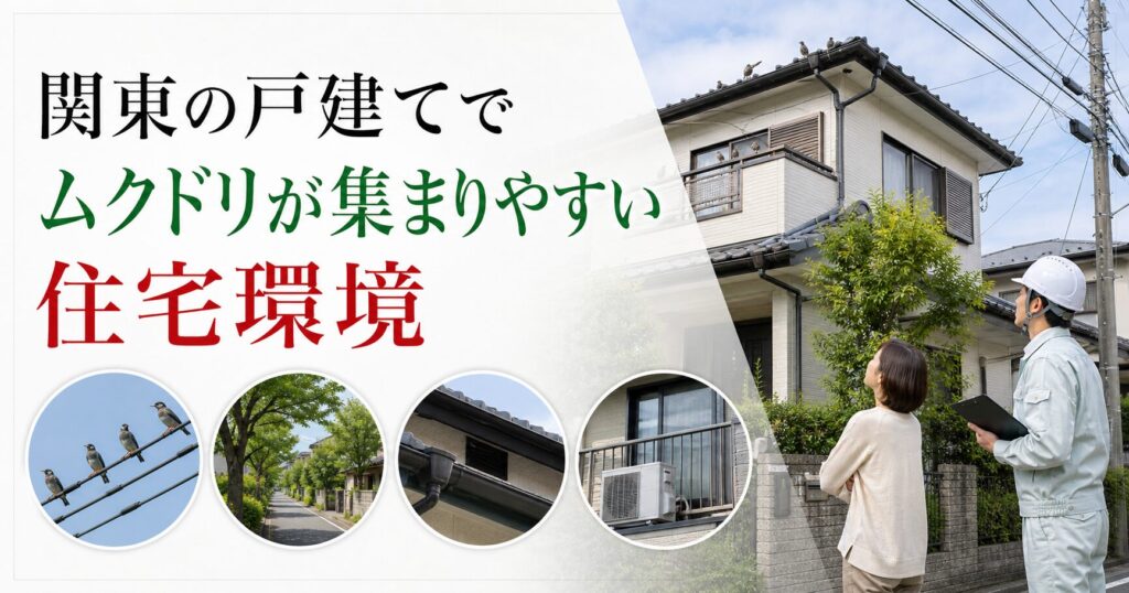 関東の戸建てでムクドリが集まりやすい住宅環境